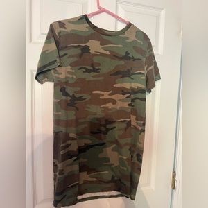 Camo t shirt dress — perfect length